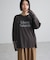 袖レースドッキング長袖ロゴTシャツ