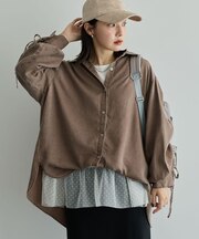 バックギャザーデニムシャツ