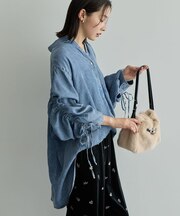バックギャザーデニムシャツ
