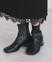【抗菌・消臭】スクエアトゥショートブーツ