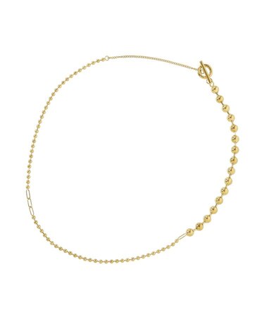 【ステンレス】ミックスボールチェーンマンテルネックレス