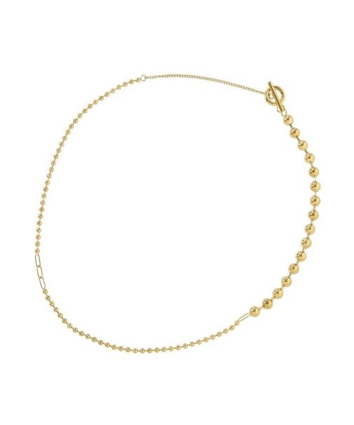 【ステンレス】ミックスボールチェーンマンテルネックレス