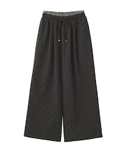 フロッキードットウエストレイヤードパンツ
