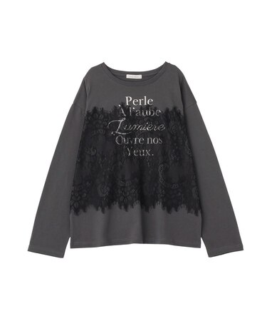 レースドッキングロゴプルオーバー