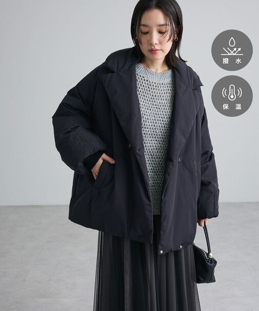 衿つき 中綿コート