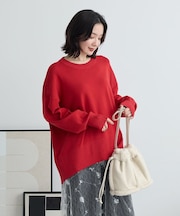 【WEB限定カラーあり】ここちクルーネックニットプルオーバー