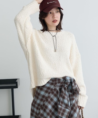 【WEB限定カラーあり】表面モールニットプルオーバー