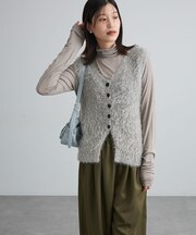 Mixシャギーニットベスト