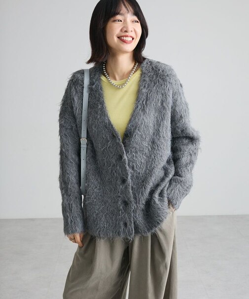 【WEB限定カラーあり】シャギーニットカーディガン
