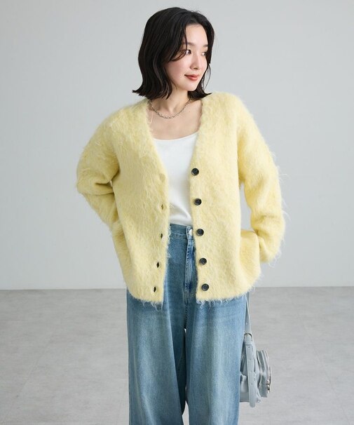 【WEB限定カラーあり】シャギーニットカーディガン