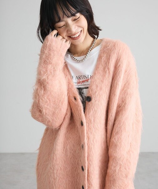 【WEB限定カラーあり】シャギーニットカーディガン