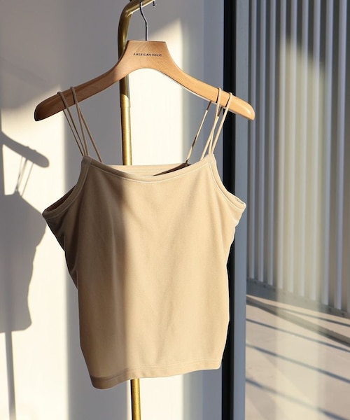 anuansカップインベロアショートキャミソール ICE GREY OUR WACOAL 【anuansコラボ】カップインベロア