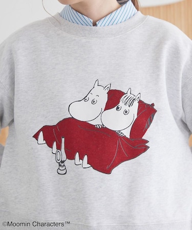 【WEB限定】Moomin フロッキープリント裏毛プルオーバー