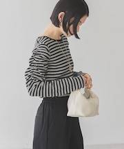 ショルダーギャザーワッフルプルオーバー