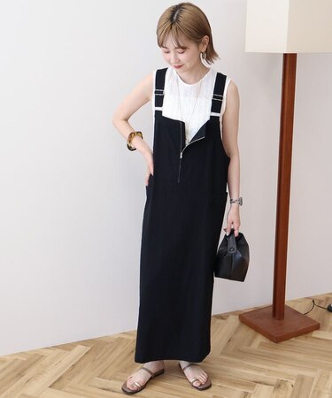 【WEB限定】リネンブレンドIラインジャンパースカート