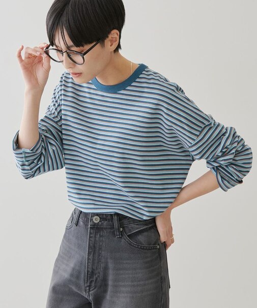 マルチボーダーカットプルオーバー