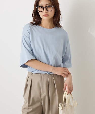 接触冷感スムースルーズクルーネックTシャツ