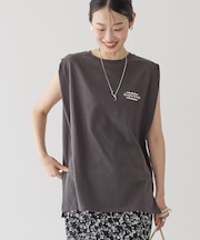 ロゴ刺繍ノースリーブプルオーバー