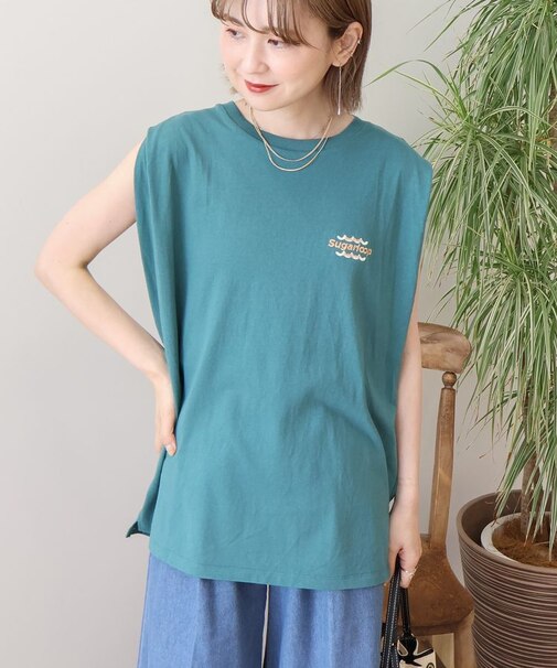 ロゴ刺繍ノースリーブプルオーバー