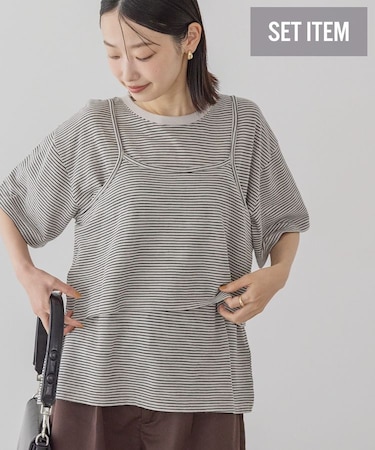 【2点セット】キャミレイヤードTシャツ