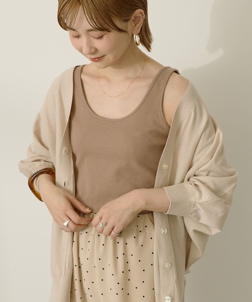 リブタンクトップ