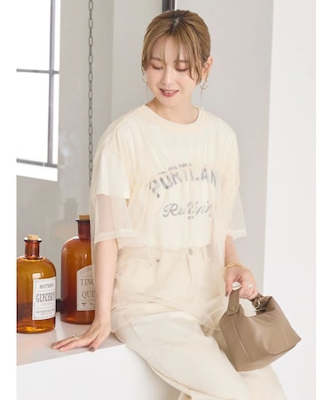 チュールオーバーサイズTシャツ