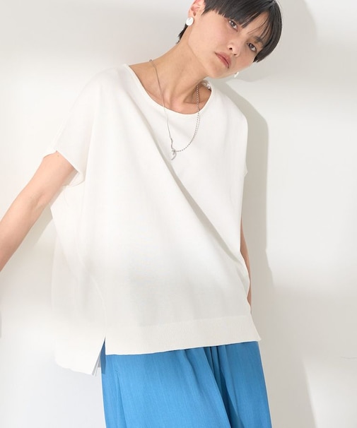 フレンチスリーブニットプルオーバー