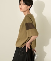 異素材ライン切替プルオーバー