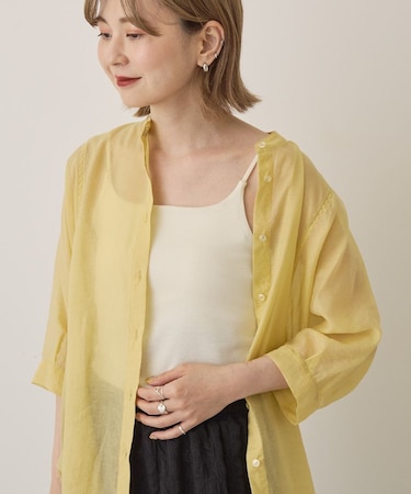 【カップ付き】細リブキャミソール