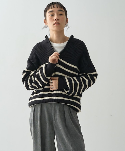 バイパチ片畦ハーフZIPニットプルオーバー｜アメリカンホリックの通販