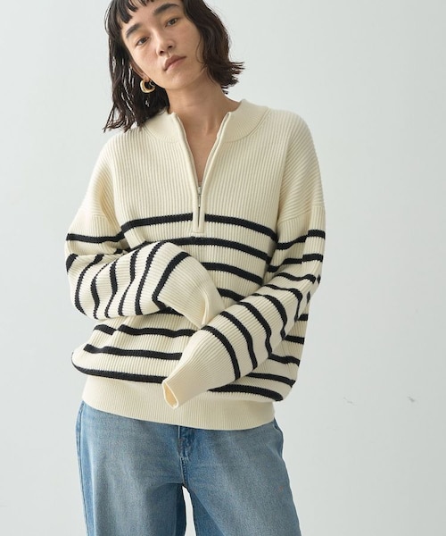 バイパチ片畦ハーフZIPニットプルオーバー｜アメリカンホリックの通販