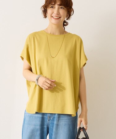 接触冷感フレンチスリーブカットプルオーバー