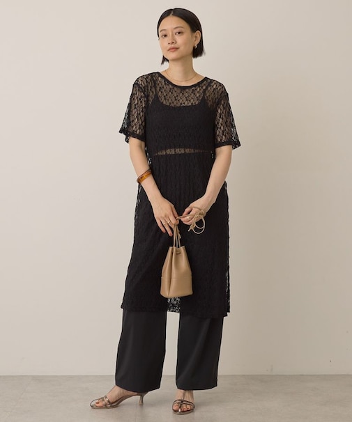 レースTシャツワンピース