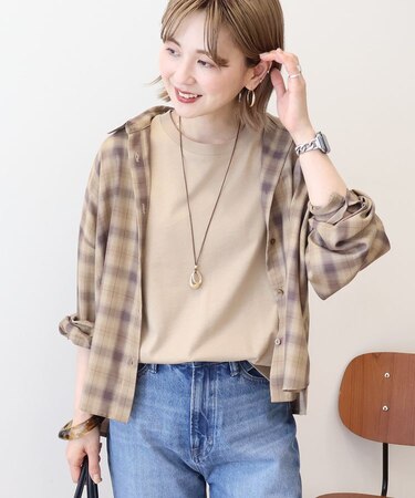イージーケアチェックショート丈シャツ