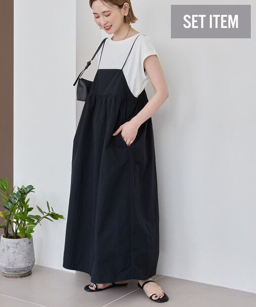 【2点SET】Tシャツ+キャミワンピース