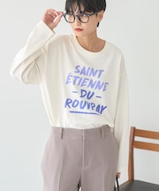 手書き風ロゴロングTシャツ/チュニック
