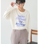 手書き風ロゴロングTシャツ/チュニック