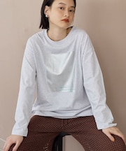 ボックス箔プリントロングTシャツ/チュニック