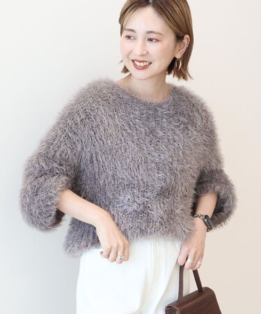 シャギーニットプルオーバー