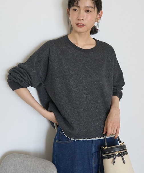 ラメ裏毛スウェットプルオーバー