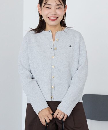 ワンポイントロゴクルーカーディガン