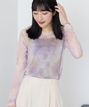 ニュアンス柄プリントシアープルオーバー