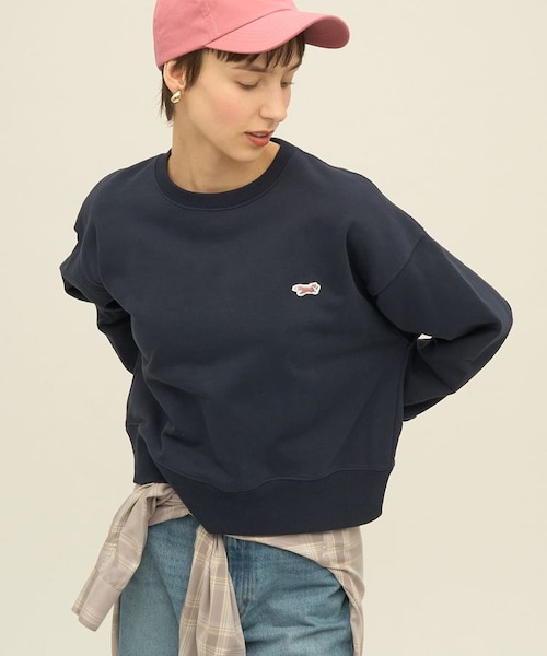 【美品】Yonfa パリススウェットプルオーバー　navy LOGOS リカバリーウェア リカバリープルオーバー LIPNER