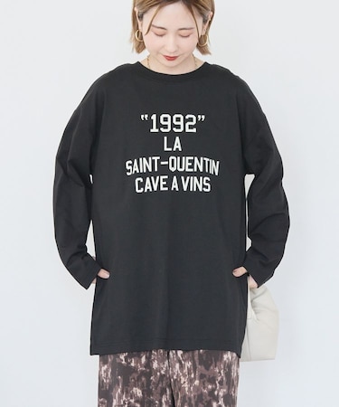 カレッジロゴロングTシャツ/チュニック