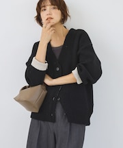VネックWフェイスニットカーディガン【WEB限定カラー有り】