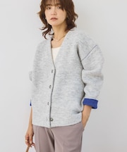 VネックWフェイスニットカーディガン【WEB限定カラー有り】