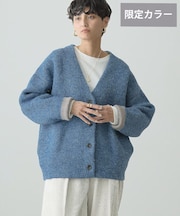 VネックWフェイスニットカーディガン【WEB限定カラー有り】