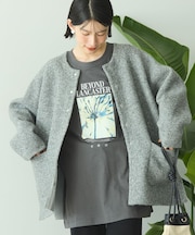 Wフェイスラグランニットコーディガン