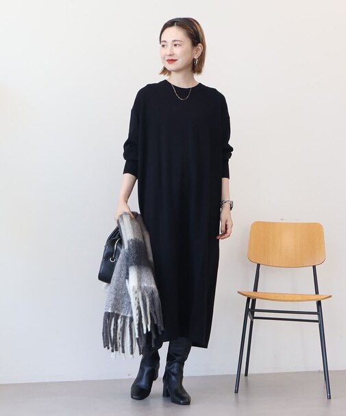 バイパチボックスニットワンピース<静電気軽減>