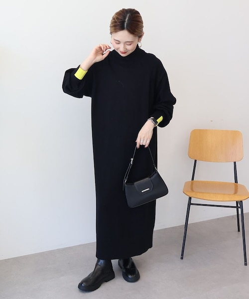 バイパチモックネックニットワンピース＜静電気軽減＞｜アメリカン